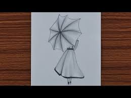Farjana drawing academy • 2,3 млн просмотров. Easy Pencil Drawing For Beginners A Girl With Umbrella Step By Step Youtube