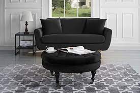 Not available for pickup and same day delivery. Divano Roma Furniture Round Tufted Velvet Coffee Table With Casters Ottoman With Wheels Black Sale Coffee Tables Shop Buymorecoffee Com