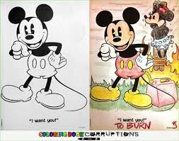 Coloring Book Corruptions Mickey Unibul Press Corrupt Coloring Book Childrens Colouring Book Coloring Books