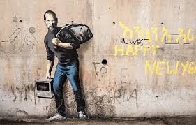 1920x1200 / size:2517kb view & download more graffiti wallpapers. Hd Wallpaper Banksy Graffiti Concrete Wall Urban Robot Barcode Street Art Wallpaper Flare