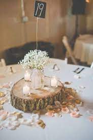 Round Wood Centerpiece Best 25 Wood Slab Centerpiece Ideas On Pinterest Adastra Barn Wedding Decorations Rustic Barn Wedding Decorations Wedding Table Flowers