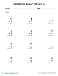 Emphasis on improving number learning with patterns, addition, subtraction, and math fact fluency. 1st Grade Math Worksheets Free Printables Education Com