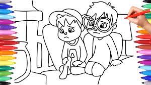 The coloring page link actually contains 6 separate coloring pages in one file. Alvinnn And The Chipmunks Coloring Alvin And Theo How To Draw Alvinnn Coloring Pages For Kids Youtube