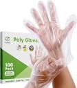 Comfy Package [100 Count] Disposable Poly Plastic Gloves for ...