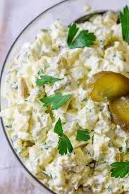Possibly the tastiest potato salad ever. Polish Potato Salad Recipe With Eggs And Pickles Eating European