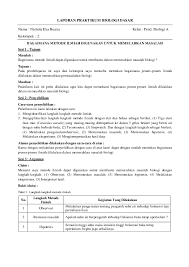 Contoh karya ilmiah biologi singkat dan benar untuk tugas artikel 43 box pengertian ( tujuan manfaat penulisan 10 cara menulis daftar pustaka dengan. Doc Laporan Praktikum Biologi Dasar Nichola Eka Academia Edu