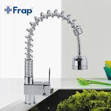 Frap Pull Down Kitchen Sink Faucet Solid Brass Swivel Pull Out Spray Gooseneck Cold Hot Water Mixer Tap Single Handle F1052 3 Kitchen Sink Faucet Water Mixermixer Tap Aliexpress