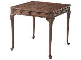 Luxurious theodore alexander game table with game pieces and a reversible top. Theodore Alexander Poplar Burl Veneer Acacia Game Table Tal5205018