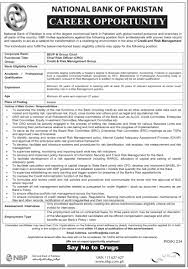 National Bank Of Pakistan Nbp Jobs 22 Jul 2019 Prepistan Jobs