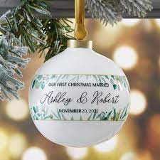 Personal christmas ornaments gifts, christmas tree balls, personalized gift. Our First Christmas Personalized Wedding Ball Ornament