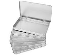 Amazon.com: DAJAVE 6 Pack Metal Rectangular Hinged Tin Box Container,  Sliver Tin Empty Box with Lid, Mini Tin Containers for Watercolor, Jewelry,  ...