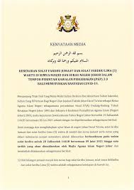 Laman utama pemanggil, pulau aur johor bahru, kota tinggi, mersing kluang, pontian batu pahat, muar, segamat, gemas kota setar, kubang pasu, pokok sena (daerah kecil) kuala muda, yan, pendang padang terap, sik baling kulim, bandar baharu langkawi gunung jerai kota bharu. Kebenaran Solat Fardu Jumaat Dan Solat Fardu Lima Waktu Negeri Johor Satu Johor