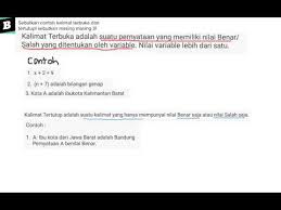 Saya sekolah di sma negeri 21 bandung. Sebutkan Contoh Kalimat Terbuka Dan Tertutup Sebutkan Masing Masing 3 Youtube
