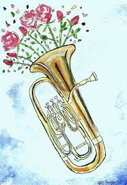 euphoric euphonium art print by mary thompson art x small 音楽 絵画 楽器 イラスト 吹奏楽 イラスト