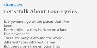 You can't talk about love songs without mentioning this guy. Power Of Your Love Lyrics Celine Dion