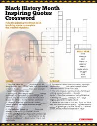 As you know crossword quiz is one of the most addicting crossword games in which you have different categories to to recite exactly. A Crossword Of Quotes By Historical African Americans Scholastic Parents