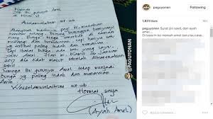 Juara i lomba menulis surat untuk guru | kesabaran guruku karya sherly windia by gilper mp3 duration 3. Surat Sakit Dari Ayah Untuk Ibu Guru Ini Bikin Baper Dilaporin Ke Mamah Amel Baru Tahu Rasa Tribunnews Bogor