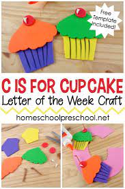 C Is For Cupcake Preschool Craft Preschool Letter Crafts Cat Crafts Preschool Preschool Arts And Crafts