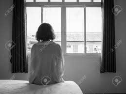 Do not pull out white hair, it will turn plenty. oh, just like everyone around me is saying! Woman Short Hair Sitting On The White Bed In Hotel Room Lonely Stock Photo Picture And Royalty Free Image Image 106546980