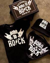 Punk rock baby shower ideas? Six Bunnies Born To Rock Starter Kit Baby Shower Gift Set One Piece Punk Music Ebay