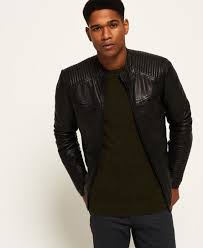 Superdry Ie Iconic Leather Racer Jacket Avec Images
