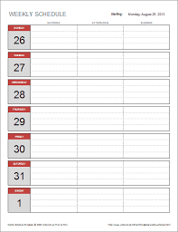 Weekly Schedule Templates For Excel And Pdf