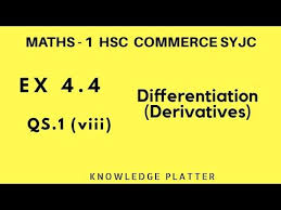 Differentiation Derivatives Hsc Syjc 12th Commerce Chapter 4 Maths 1 Knowledge Math Solutions
