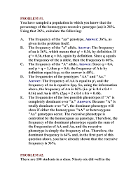 Genetic drift, bottleneck effect, and founder effect. Hardy Weinberg Practice Problems 1 Answers