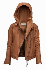 Brown Leather Hooded Jacket Leather Hoodie Leather Jacket With Hood Style