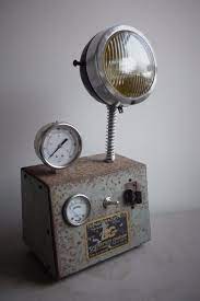Vintage Home Car Battery Charger Up Cycled To Accent Table Lamp Vintageretro Car Battery Charger Vintage House Car Battery