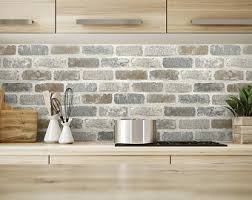 Self Adhesive Wallpaper Brick Peel And Stick Rustic Brick Etsy Wallpaper Backsplash Kitchen Brick Wallpaper Brick Backsplash Kitchen