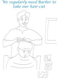 Free coloring sheets to print and download. Barber Coloring Printable Page For Kids
