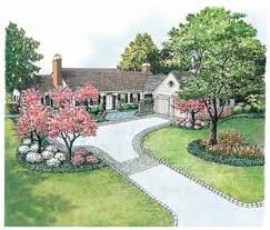 Image Result For Landscape 1960s L Shaped Ranch House Landscape Plans Landscape Design Landscape Plan