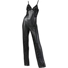 Gianni Versace Couture Metal Mesh And Lace Jumpsuit With Crystals Versace Couture Lace Jumpsuit Gianni Versace