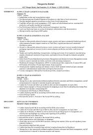 Supply Chain Logistics Resume Samples Velvet Jobs