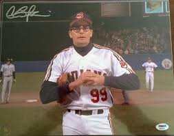 In the tiebreaker against the yankees, ricky wild thing vaughn enters from the bullpen in the ninth inning, and the crowd goes crazy as wild thing plays on the speakers. 14x11 Charlie Sheen Autograph Photo Major League Ricky Vaughn Wild Thing Psa Dna 1868146881