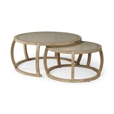 Woven bamboo or rattan coffee or cocktail table, new round smoked glass top, perfect condition with vintage patina, italy, 1960s. Round Woven Cane W Glass Top Solid Wood Base Coffee Tables Barebirch