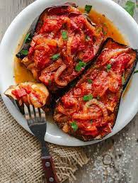 Baked Eggplant With Tomatoes Melitzanes Imam Real Greek Recipes Recipe Greek Recipes Baked Eggplant Greek Dishes