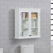 Shop bathroom furniture, home décor & more! Alaterre Furniture Dorset 27 In W Wall Mounted Bath Storage Cabinet With Glass Cabinet Doors In White Anva73wh The Home Depot Glass Cabinet Doors Bathroom Wall Cabinets Glass Cabinet