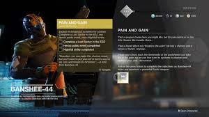 Since season of the lost it's recommended to enter your new bungie.net name, e.g. Pain And Gain Destiny 2 Banshee 44 Exotic Quest Guide