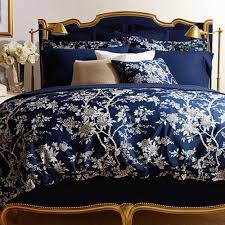 Black And White Floral Bedding Set Classic Deep Blue Deauville Duvet Cover Set Blue Bedding Home Bedroom Trendy Home