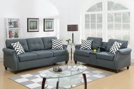 Shop furniture.com for fabric living room furniture sets. 16411 Living Room Sofa Set In Blue Grey Fabric
