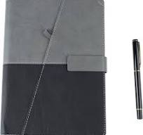 A5 Business Loose Leaf Notebook with Black and Gray PU Leather Cover, Color-Changing Design, Includes Pen - Ideal for School and Work Tasks: Books - ...