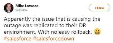 A massive salesforce outage on friday left thousands of customers unable to access the service for several days. Salesforce Suffers A Widespread Outage On May 17 2019 Elusive Value Seeking Alpha