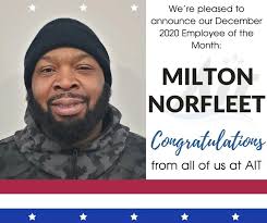 Congratulations to our exemplary December 2020 Employee of the Month,  MILTON NORFLEET! 🎉🎉 🛠 Milton has been a crucial member of the Mason  Closeout team. He has been instrumental in accomplishing all
