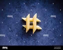 Hashtag Symbol Made Of Pasta On A Dark Plate In The Kitchen Close Up Conceptual Minimalistic Still Life From Directly Above Indoors Diet Dieting Stock Photo Alamy