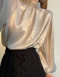 Maybe you would like to learn more about one of these? Satin Blouse Manches Longues Bouffantes Chic Sentence Love