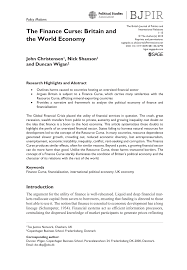 Pdf The Finance Curse Britain And The World Economy