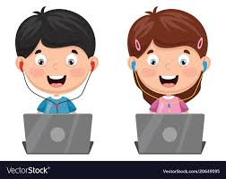 Kids Technology Vector Image On Vectorstock Kids Technology Computer Lab Bulletin Board Ideas Wire Wrapping Diy