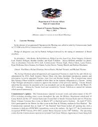 Department of Veterans Affairs State of Connecticut Board of Trustees  Meeting Minutes May 1, 2019 (Minutes subject to review at